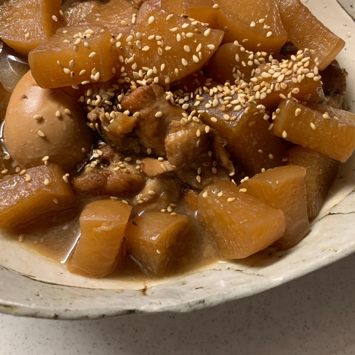 すっぱさっぱり旨い!手羽元と大根の甘酢煮
